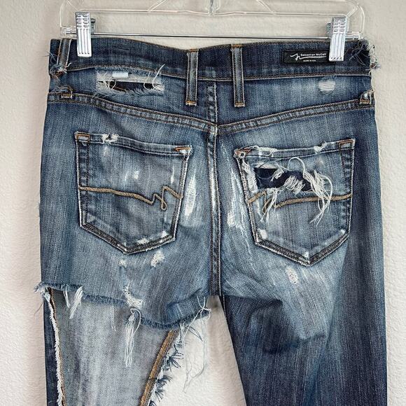 Sebastian McCall Trashed Jeans Women's 30 Straight Leg Shorts Mid Rise Unique - Picture 5 of 8